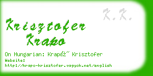 krisztofer krapo business card